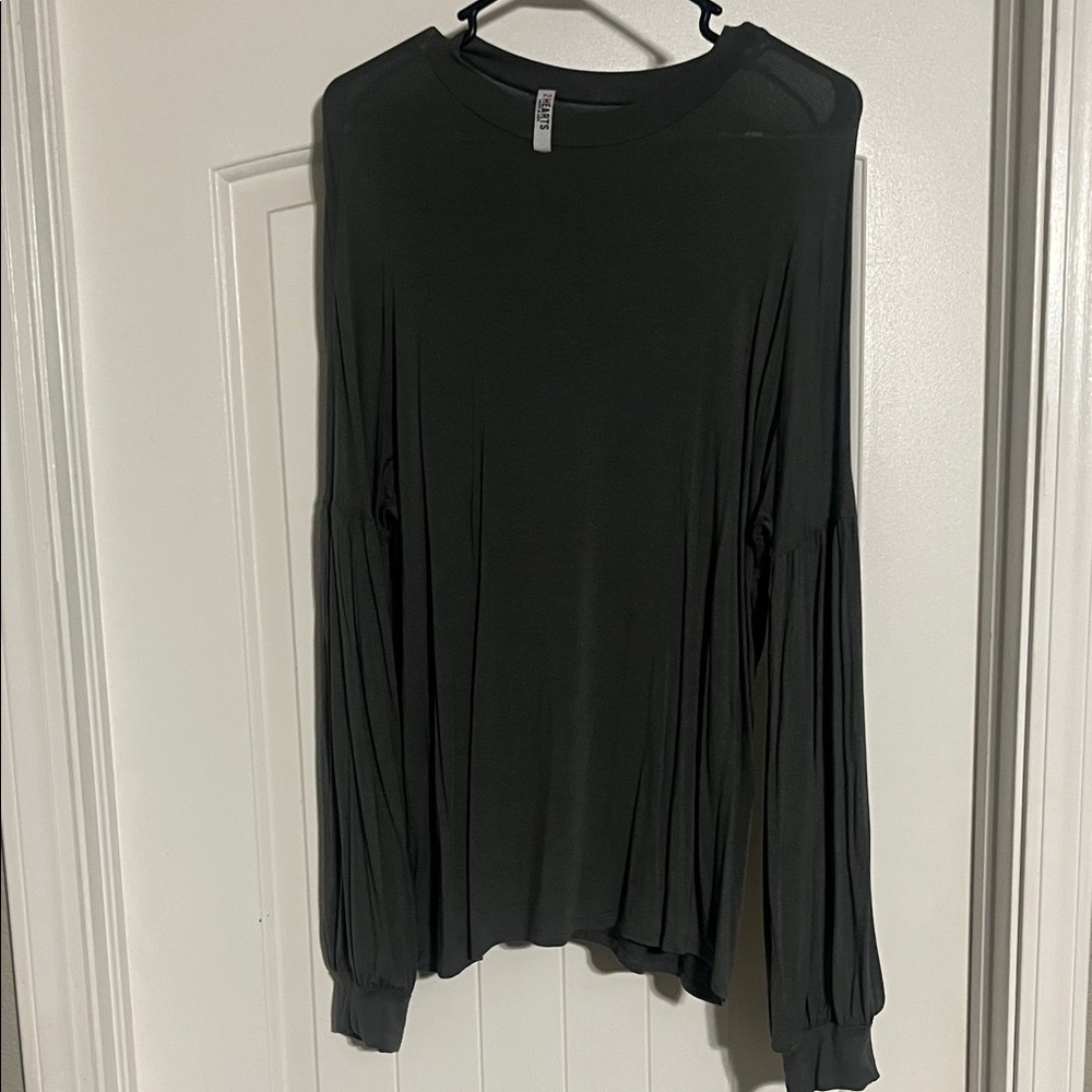 Women's Olive Long Sleeve Top